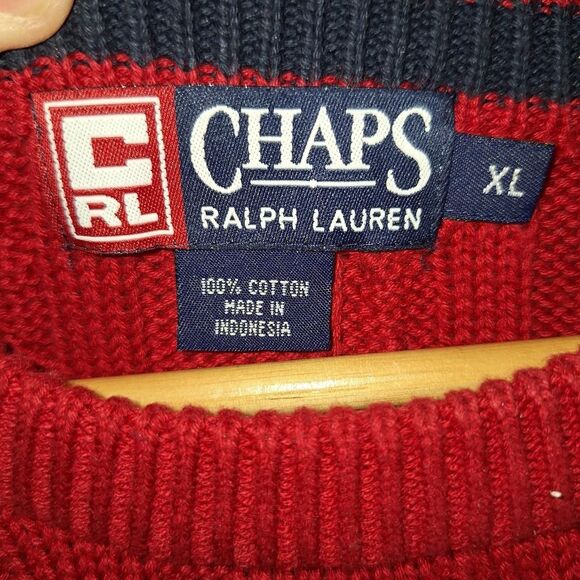 Ralph Lauren Men's Red Cable knit Crew Neck Sweater - Picture 2 of 4